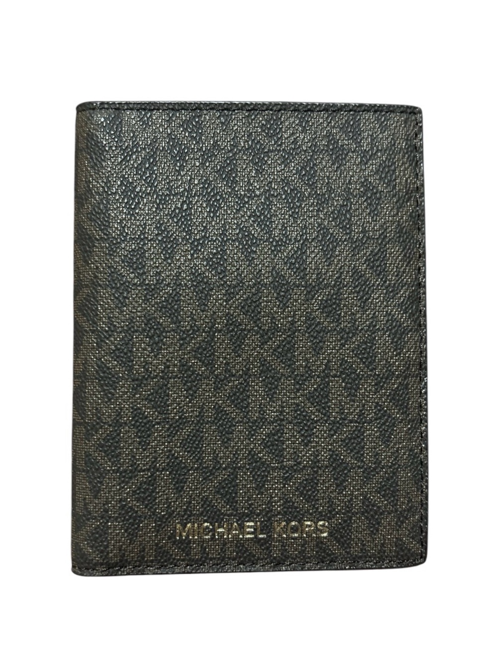 Michael Kors Black/Brown Signature Passport Wallet